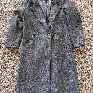 Women's Gray Double-Breasted Coat